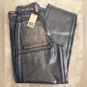 BDG Women's Silver and Blue Relaxed Jeans